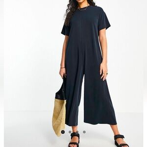 Smock Jumpsuit in charcoal